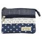 Preview: Mini Patchwork Kosmetiktasche Navy Herz